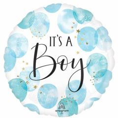 Maxi Baby Boy Blue Watercolor folijski balon