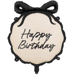 Standard Happy Birthday Black Bow folija balon 