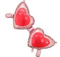 Maxi Heart Glasses Pink folija balon