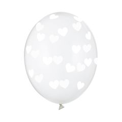 Latex baloni 30 cm Hearts Crystal 6 kos