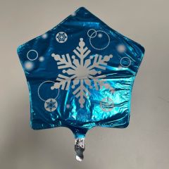 Standard Star Snowflake Blue folija balon