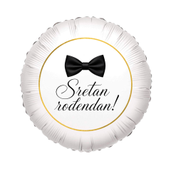 Standard Sretan rođendan black bow folija balon