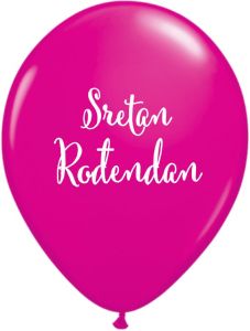 Lateks baloni 28cm Sretan Rođendan Hot Pink