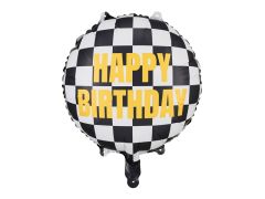 Standard Checkered flag Happy Birthday folija balon