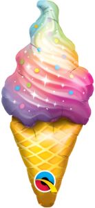 Mini Rainbow Swirl Ice Cream folija balon na palčki