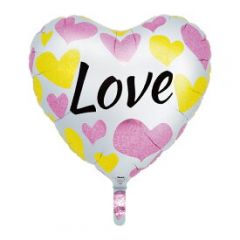 Ibrex  Srce White Love Pink & Gold folija balon