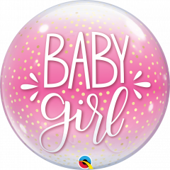 Bubble Baby Girl Pink & Confetti Dots pvc balon