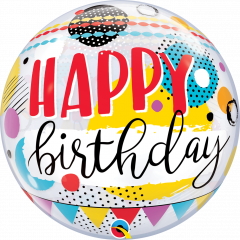 Bubble Bday Circles & Dot Patterns pvc balon