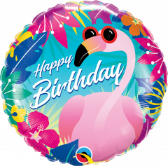Standard Bday Tropical Flamingo folija balon