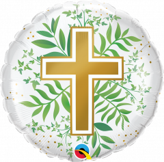 Standard Golden Cross & Greenery folija balon