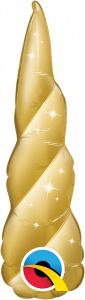 Mini Golden Unicorn Horn folija balon na palčki