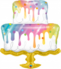 Maxi Rainbow Drip Cake folija balon