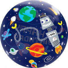 Bubble Bday Outer Space pvc balon
