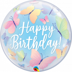 Bubble Bday Soft Butterflies pvc balon