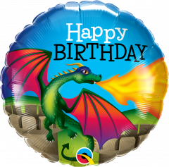Standard Bday Mysthical Dragon folija balon