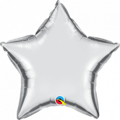 Mini zvezda folija balon na palčki 10 cm - Silver