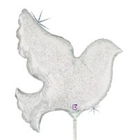 Mini Dove Holographic Pearl White folija balon na palčki