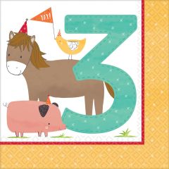 Barnyard Birthday servieti 33x33cm