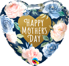 Standard Heart Mother's Day Pink & Blue Roses folija balon