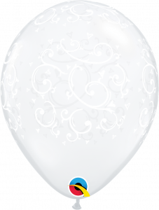 Lateks baloni 28cm Filigree&Hearts DC 