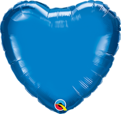 Mini srce folija balon na palčki 10 cm - Sapphire Blue