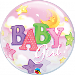 Bubble Baby Girl Moon & Stars pvc balon