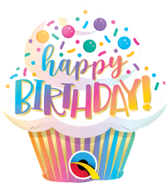 Mini 14" Bday Ombre Cupcake folija balon na palčki