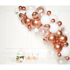Diy Balonska girlanda Rose Gold