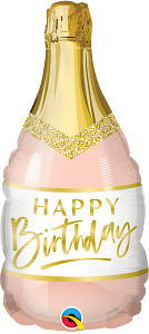Mini Bday Pink Bubbly  folija balon na palčki