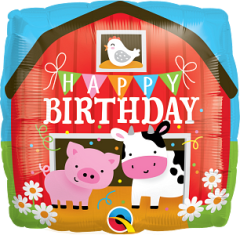 Standard Happy Birthday Barnyard folija balon
