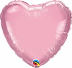 Mini srce folija balon na palčki 10 cm -Pearl Pink 