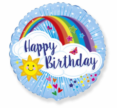 Standard FX Happy Birthday with Rainbow folija balon