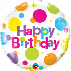 Standard Bday Big Polka Dots  folija balon