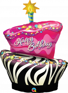 Maxi Bday Funky Zebra Stripe Cake folija balon