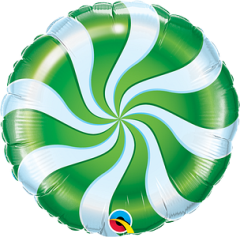 Standard Candy Swirl Green folija balon