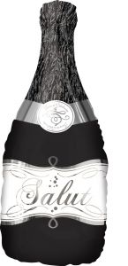 Maxi Bubbly Wine Bottle Black folija balon