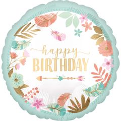 Standard BOHO Birthday Girl Satin folija balon