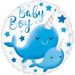 Standard Narwhal Baby Boy folija balon