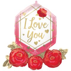 Maxi I Love You Gem And Roses folija balon