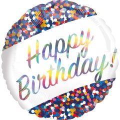 Standard Iridescent Birthday Confetti  folija balon