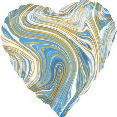 Standard Marblez Blue Heart folija balon