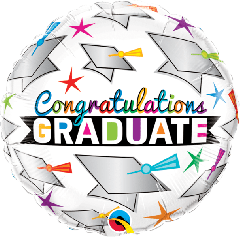 Standard Congratulations Graduate Cap&Star folija balon