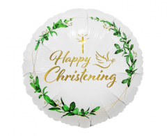 Standard Happy Christening Cross & Dove folija balon