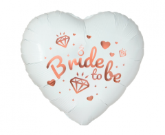Standard Bride To Be White heart folija balon