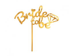 Dekoracija za tortu Bride To Be Zlata 