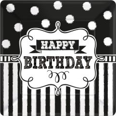 Chalkboard Birthday krožniki 18x18 cm