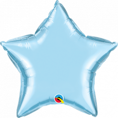 Mini zvezda folija balon na palčki 10 cm - Pearl Light Blue