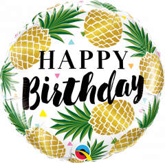 Standard Bday Golden Pineapples folija balon