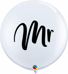 Lateks baloni 90cm Mr. White