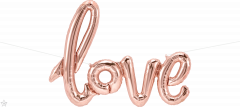 Napis Love RoseGold folija balon